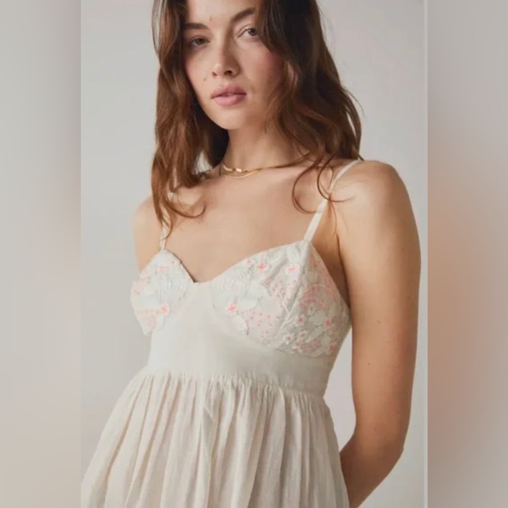Free People Bed of Roses Babydoll Slip Dress Size XL NWOT - Picture 5 of 10
